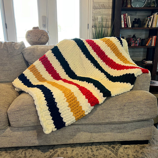 HBC Inspired Chunky Knit Blanket